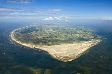 Foto van het eiland Texel vanuit de lucht